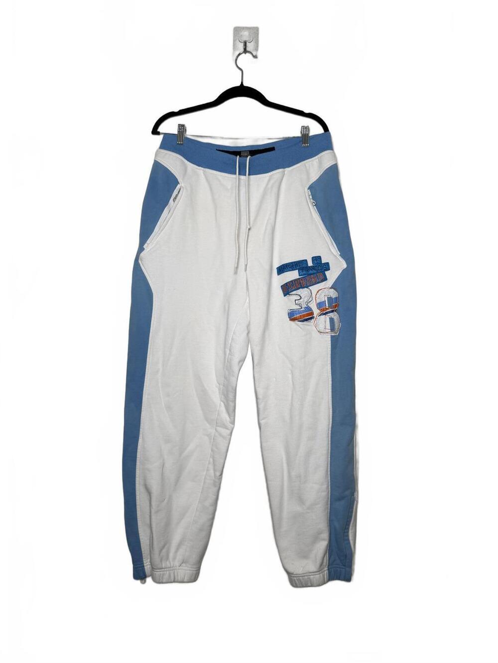 Marithé François Girbaud  Embroidered Sweatpants Blue White
